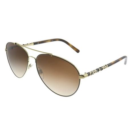 Burberry BE 3089 114513 Womens Aviator Sunglasses Pale Gold 